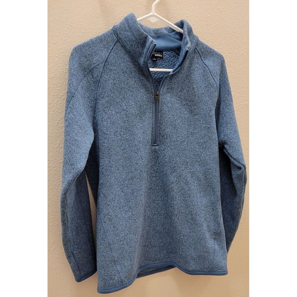 Sunice Stormpack Large Light Blue Lined Pullover Sweater Zips At Top Polyester